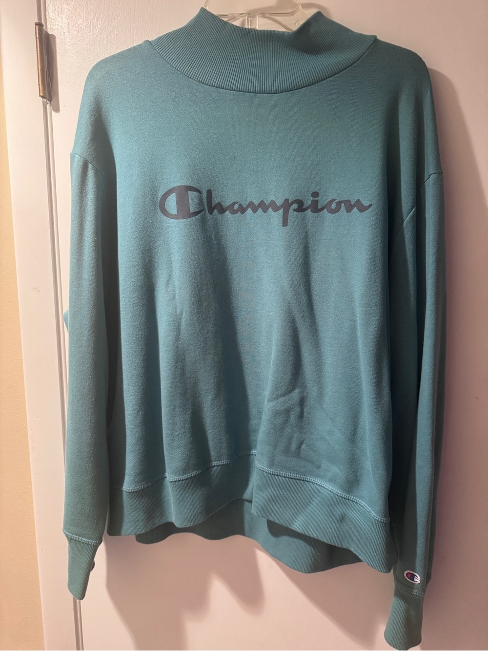 Champion Women's Teal Cowlneck Sweatshirt